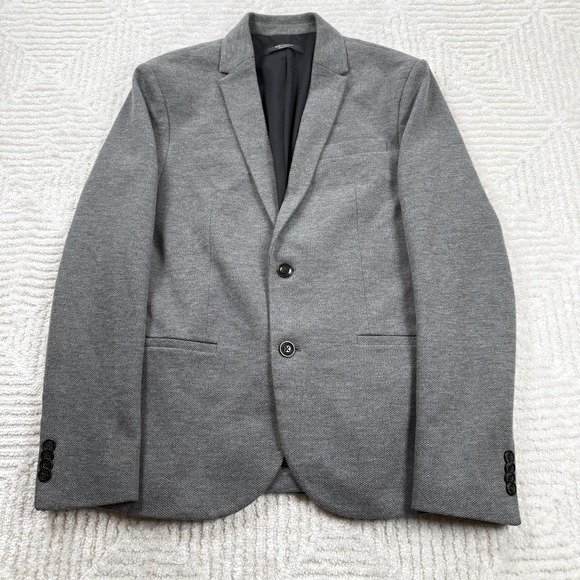 Zara Jackets & Blazers - Zara Blazer Mens S Gray Herringbone Suit Jacket Smart Office Work Old Money